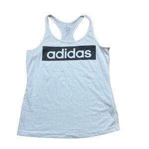 Adidas Women's Racerback White Logo Activewear Athletic Tank Size Large